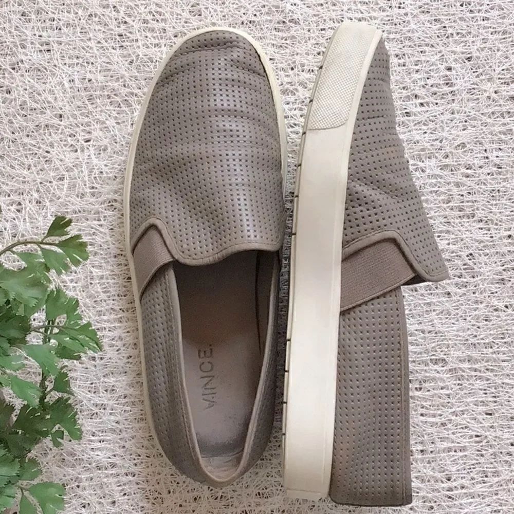 Vince BLAIR Perforated Leather Slip On Sneaker Loafers